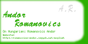 andor romanovics business card